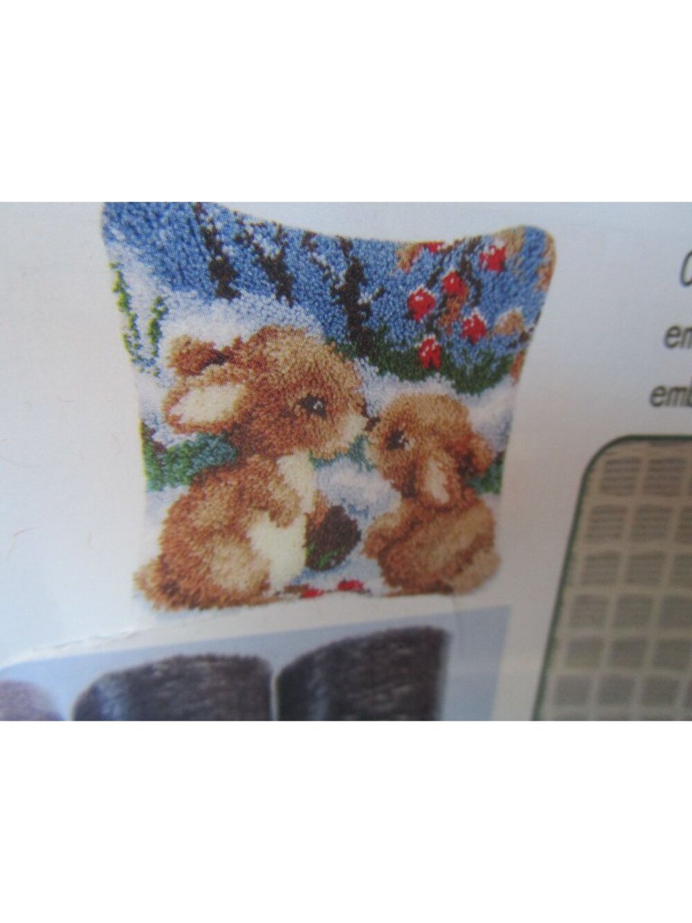 DIY Latch Hook Pillow Kit With Bunny Design Easy Instructions For Beginners